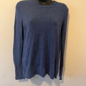 SAKS FIFTH AVENUE | Women's Crew Neck Wool Yak Blend Sweater Blue Size Medium